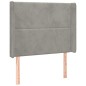 Testiera ad Orecchio Grigio Chiaro 83x16x118/128 cm in Velluto Testiera ad Orecchio Grigio Chiaro 83x16x118/128 cm in Velluto