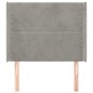 Testiera ad Orecchio Grigio Chiaro 83x16x118/128 cm in Velluto Testiera ad Orecchio Grigio Chiaro 83x16x118/128 cm in Velluto