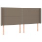 Testiera ad Orecchio Tortora 203x16x118/128 cm in Tessuto