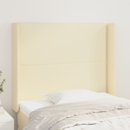 Testiera ad Orecchio Crema 83x16x118/128 cm in Similpelle