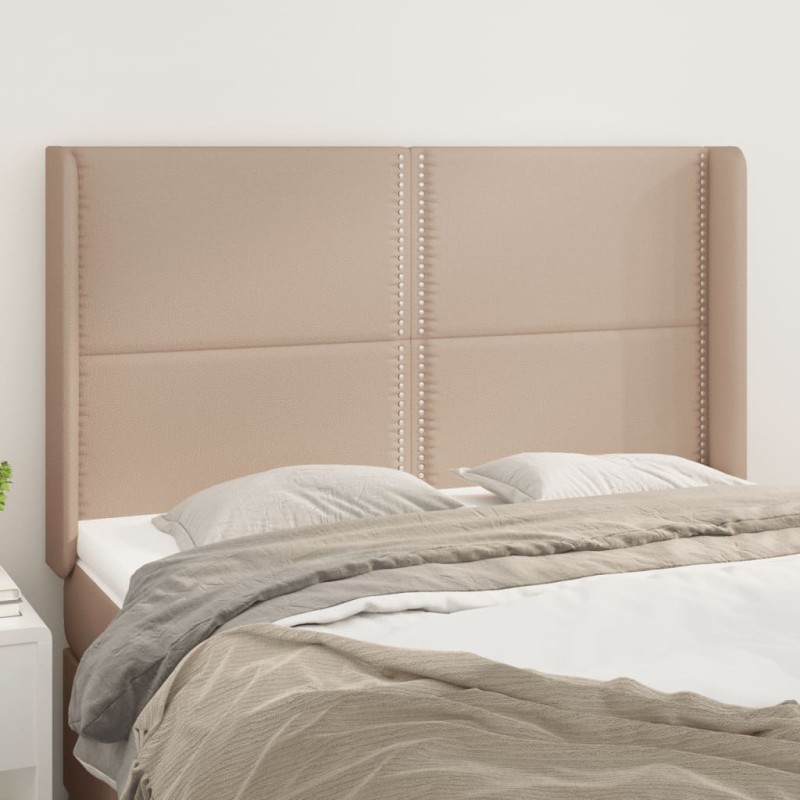 Testiera ad Orecchio Cappuccino 147x16x118/128 cm in Similpelle Testiera ad Orecchio Cappuccino 147x16x118/128 cm in Similpelle