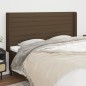 Testiera ad Orecchio Marrone Scuro 163x16x118/128 cm in Tessuto