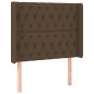 Testiera ad Orecchio Marrone Scuro 103x16x118/128 cm in Tessuto Testiera ad Orecchio Marrone Scuro 103x16x118/128 cm in Tessuto