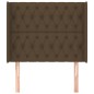 Testiera ad Orecchio Marrone Scuro 103x16x118/128 cm in Tessuto Testiera ad Orecchio Marrone Scuro 103x16x118/128 cm in Tessuto