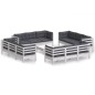 Set Divani da Giardino 13 pz e Cuscini Antracite Legno di Pino Set Divani da Giardino 13 pz e Cuscini Antracite Legno di Pino