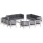 Set Divani da Giardino 13 pz e Cuscini Antracite Legno di Pino Set Divani da Giardino 13 pz e Cuscini Antracite Legno di Pino
