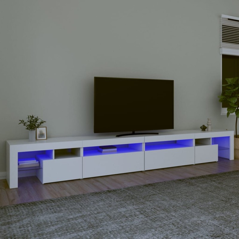 vidaXL Mobile Porta TV con Luci LED Bianco 290x36,5x40 cm vidaXL Mobile Porta TV con Luci LED Bianco 290x36,5x40 cm