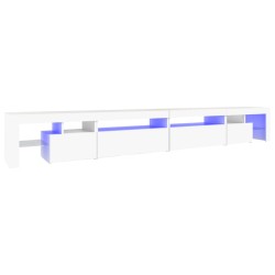 vidaXL Mobile Porta TV con Luci LED Bianco 290x36,5x40 cm