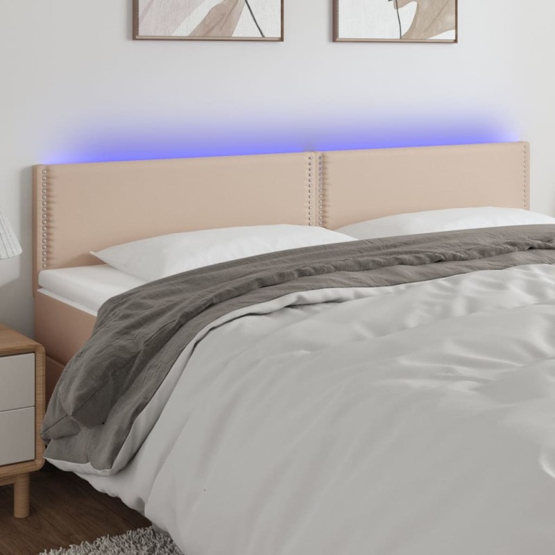Testiera Cappuccino a LED 180x5x78/88 cm in Similpelle Testiera Cappuccino a LED 180x5x78/88 cm in Similpelle