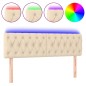 Testiera a LED Crema 144x7x78/88 cm in Tessuto Testiera a LED Crema 144x7x78/88 cm in Tessuto