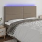 Testiera a LED Tortora 160x5x118/128 cm in Tessuto Testiera a LED Tortora 160x5x118/128 cm in Tessuto
