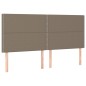 Testiera a LED Tortora 160x5x118/128 cm in Tessuto Testiera a LED Tortora 160x5x118/128 cm in Tessuto