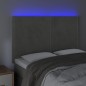 Testiera a LED Grigio Chiaro 144x5x118/128 cm in Velluto Testiera a LED Grigio Chiaro 144x5x118/128 cm in Velluto