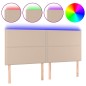 Testiera a LED Cappuccino 160x5x118/128 cm in Similpelle Testiera a LED Cappuccino 160x5x118/128 cm in Similpelle