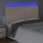 Testiera a LED Cappuccino 160x5x118/128 cm in Similpelle Testiera a LED Cappuccino 160x5x118/128 cm in Similpelle