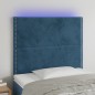 Testiera a LED Blu scuro 80x5x118/128 cm in Velluto Testiera a LED Blu scuro 80x5x118/128 cm in Velluto