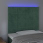 Testiera a LED Verde Scuro 100x5x118/128cm in Velluto Testiera a LED Verde Scuro 100x5x118/128cm in Velluto