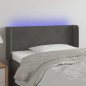Testiera a LED Grigio Scuro 103x16x78/88 cm in Velluto Testiera a LED Grigio Scuro 103x16x78/88 cm in Velluto