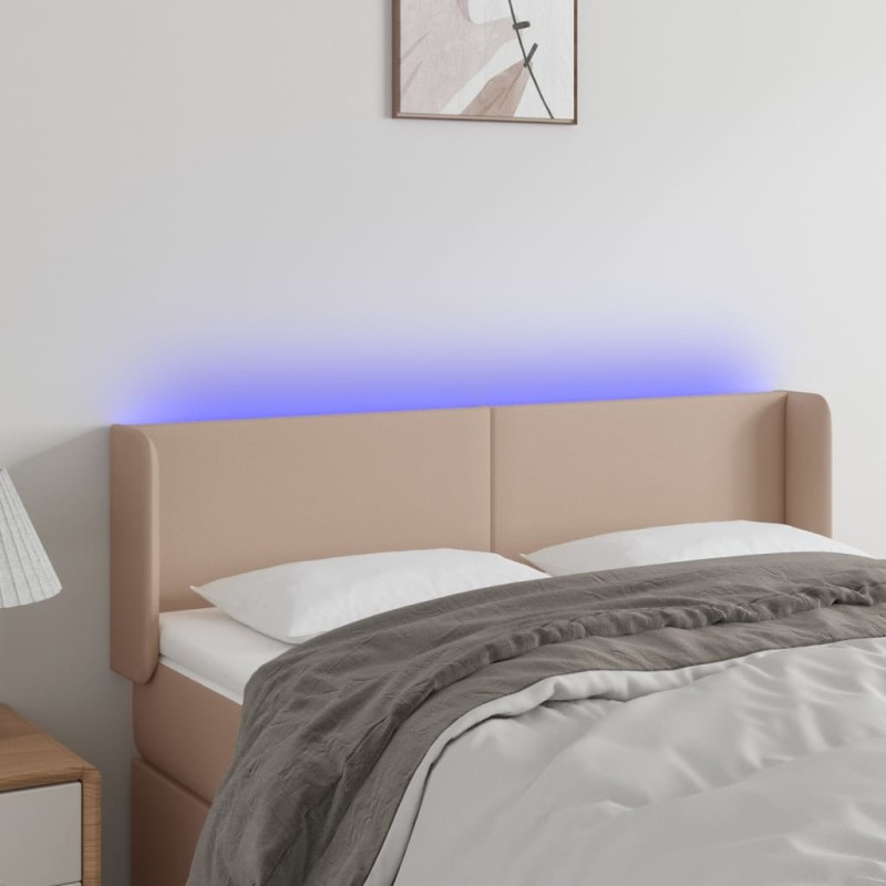 Testiera Cappuccino a LED 147x16x78/88 cm in Similpelle Testiera Cappuccino a LED 147x16x78/88 cm in Similpelle