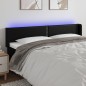 Testiera a LED Nera 203x16x78/88 cm in Similpelle Testiera a LED Nera 203x16x78/88 cm in Similpelle