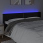 Testiera a LED Nera 203x16x78/88 cm in Similpelle Testiera a LED Nera 203x16x78/88 cm in Similpelle