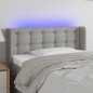 Testiera Grigio Chiaro a LED 83x16x78/88 cm in Tessuto