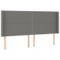 Testiera a LED GrigioScuro 183x16x118/128cm inTessuto Testiera a LED GrigioScuro 183x16x118/128cm inTessuto