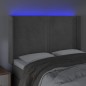 Testiera a LED Grigio Chiaro 147x16x118/128 cm in Velluto Testiera a LED Grigio Chiaro 147x16x118/128 cm in Velluto