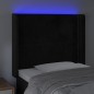Testiera a LED Nera 83x16x118/128 cm in Velluto Testiera a LED Nera 83x16x118/128 cm in Velluto