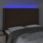 Testiera a LED Marrone Scuro 163x16x118/128 cm in Tessuto Testiera a LED Marrone Scuro 163x16x118/128 cm in Tessuto