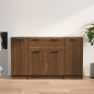 Credenze 3 pz Rovere Marrone in Legno Multistrato Credenze 3 pz Rovere Marrone in Legno Multistrato