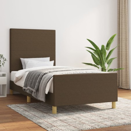Giroletto senza Materasso Marrone Scuro 100x200 cm Tessuto