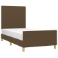 Giroletto senza Materasso Marrone Scuro 100x200 cm Tessuto Giroletto senza Materasso Marrone Scuro 100x200 cm Tessuto