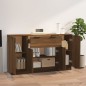 Credenze 3 pz Rovere Marrone in Legno Multistrato Credenze 3 pz Rovere Marrone in Legno Multistrato