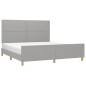 Giroletto senza Materasso Grigio Chiaro 180x200 cm Tessuto Giroletto senza Materasso Grigio Chiaro 180x200 cm Tessuto