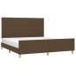 Giroletto senza Materasso Marrone Scuro 160x200 cm Tessuto Giroletto senza Materasso Marrone Scuro 160x200 cm Tessuto