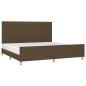 Giroletto senza Materasso Marrone Scuro 200x200 cm in Tessuto Giroletto senza Materasso Marrone Scuro 200x200 cm in Tessuto