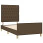 Giroletto senza Materasso Marrone Scuro 90x200 cm Tessuto Giroletto senza Materasso Marrone Scuro 90x200 cm Tessuto