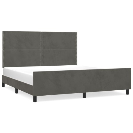 Giroletto senza Materasso Grigio Scuro 160x200 cm Velluto