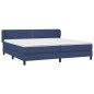 Giroletto a Molle con Materasso Blu 200x200 cm in Tessuto