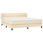 Giroletto a Molle con Materasso Crema 180x200 cm in Tessuto