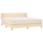Giroletto a Molle con Materasso Crema 160x200 cm in Tessuto