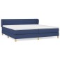 Giroletto a Molle con Materasso Blu 200x200 cm in Tessuto