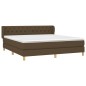 Giroletto a Molle con Materasso Marrone Scuro 160x200cm Tessuto