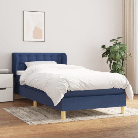 Giroletto a Molle con Materasso Blu 100x200 cm in Tessuto