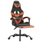 Sedia da Gaming Girevole Poggiapiedi Nero Arancione Similpelle Sedia da Gaming Girevole Poggiapiedi Nero Arancione Similpelle