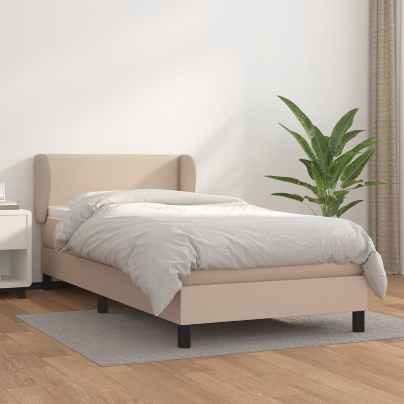 Giroletto a Molle con Materasso Cappuccino 80x200 cm Similpelle