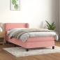Giroletto a Molle con Materasso Rosa 90x200 cm in Velluto