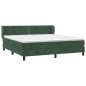 Giroletto a Molle con Materasso Verde Scuro 160x200 cm Velluto