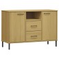 Credenza Gambe Metallo Marrone 113x40x77 cm Legno Massello OSLO Credenza Gambe Metallo Marrone 113x40x77 cm Legno Massello OSLO